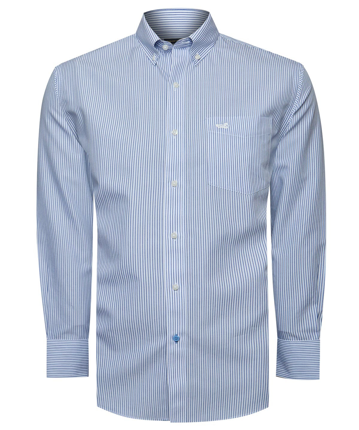 Camisa Algodón Hombre Wf Pb Azul Rayas Rockford