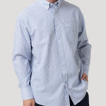 Camisa Algodón Hombre Wf Pb Azul Rayas Rockford