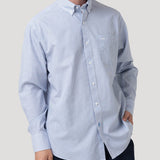 Camisa Algodón Hombre Wf Pb Azul Rayas Rockford