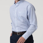 Camisa Algodón Hombre Wf Pb Azul Rayas Rockford