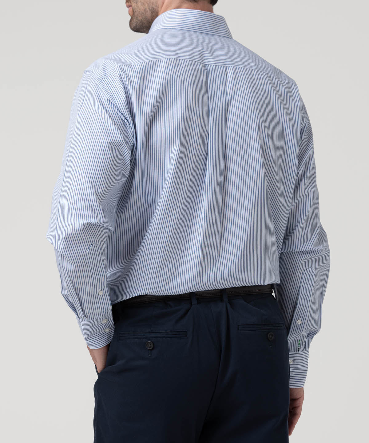 Camisa Algodón Hombre Wf Pb Azul Rayas Rockford