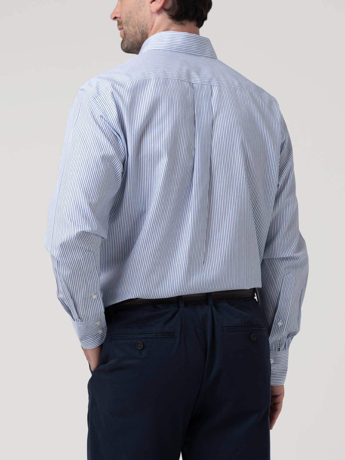 Camisa Algodón Hombre Wf Pb Azul Rayas Rockford