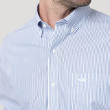 Camisa Algodón Hombre Wf Pb Azul Rayas Rockford