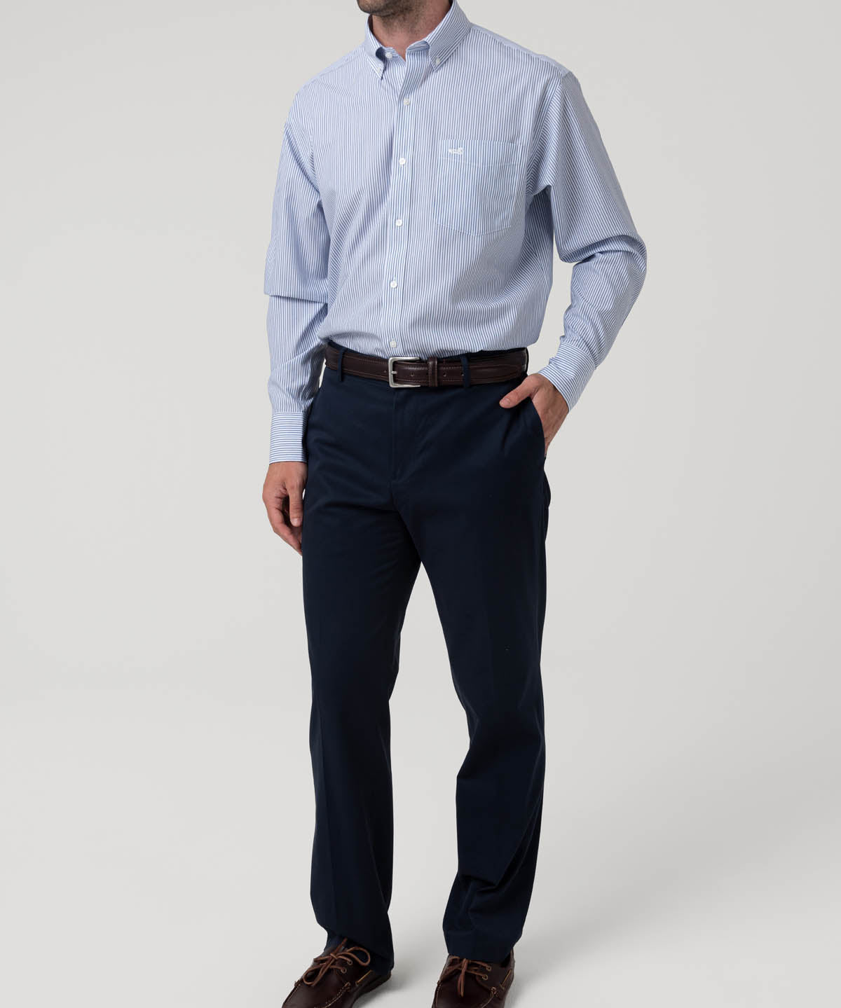 Camisa Algodón Hombre Wf Pb Azul Rayas Rockford