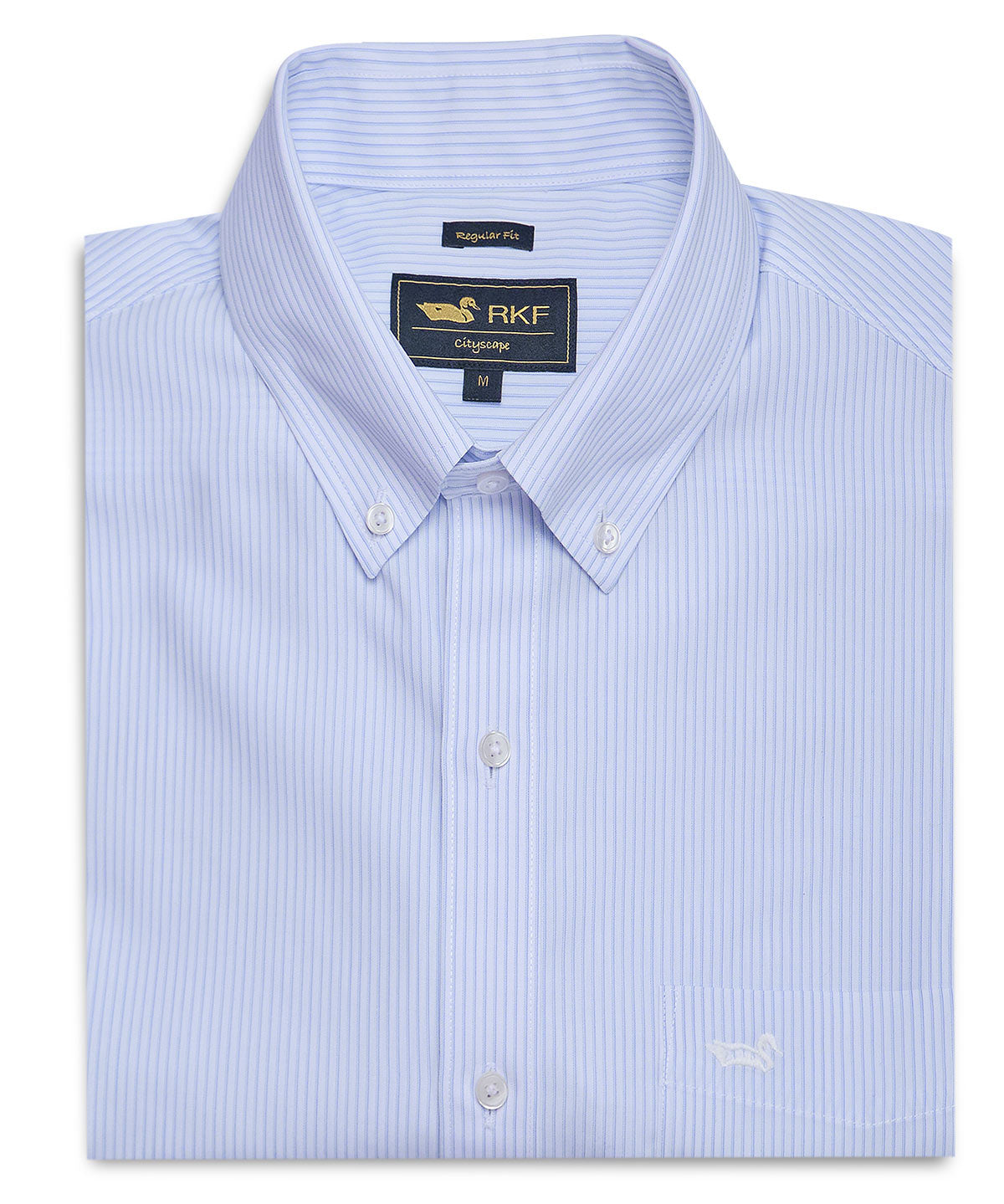 Camisa Algodón Hombre Wf Pb Celeste Rayas Rockford