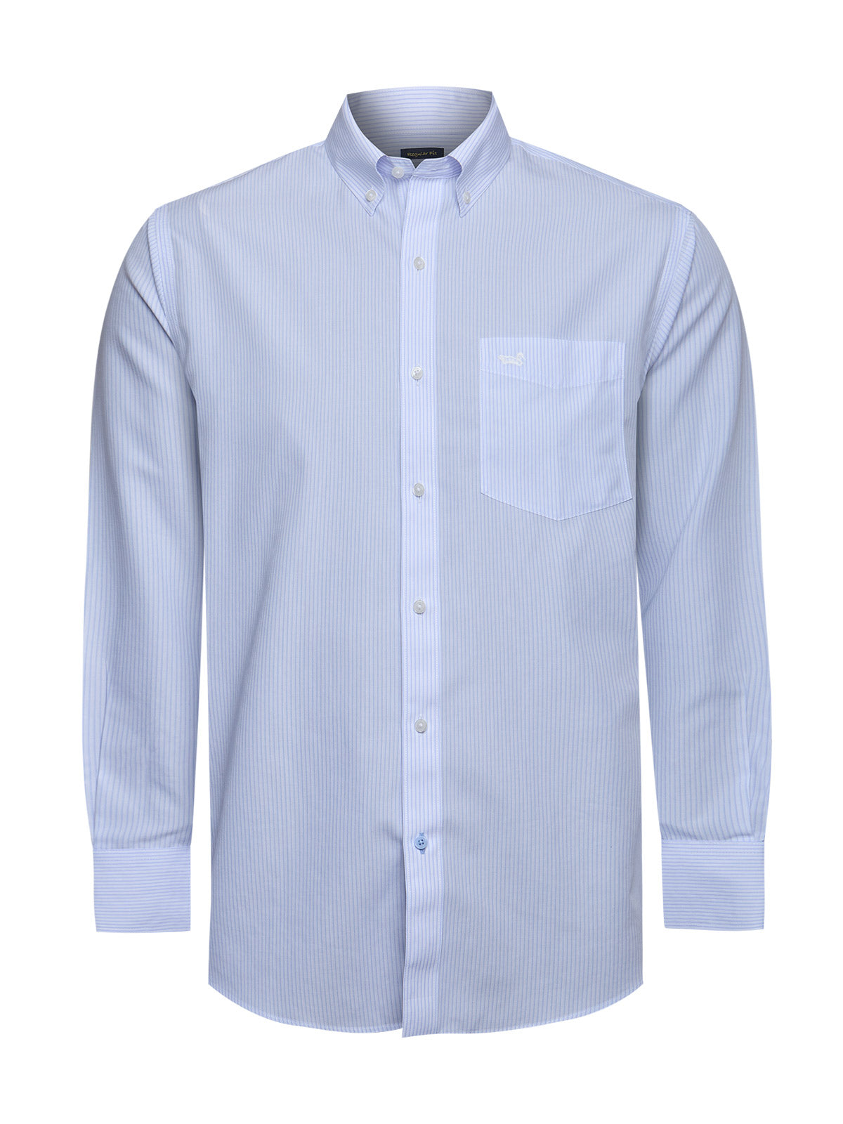 Camisa Algodón Hombre Wf Pb Celeste Rayas Rockford