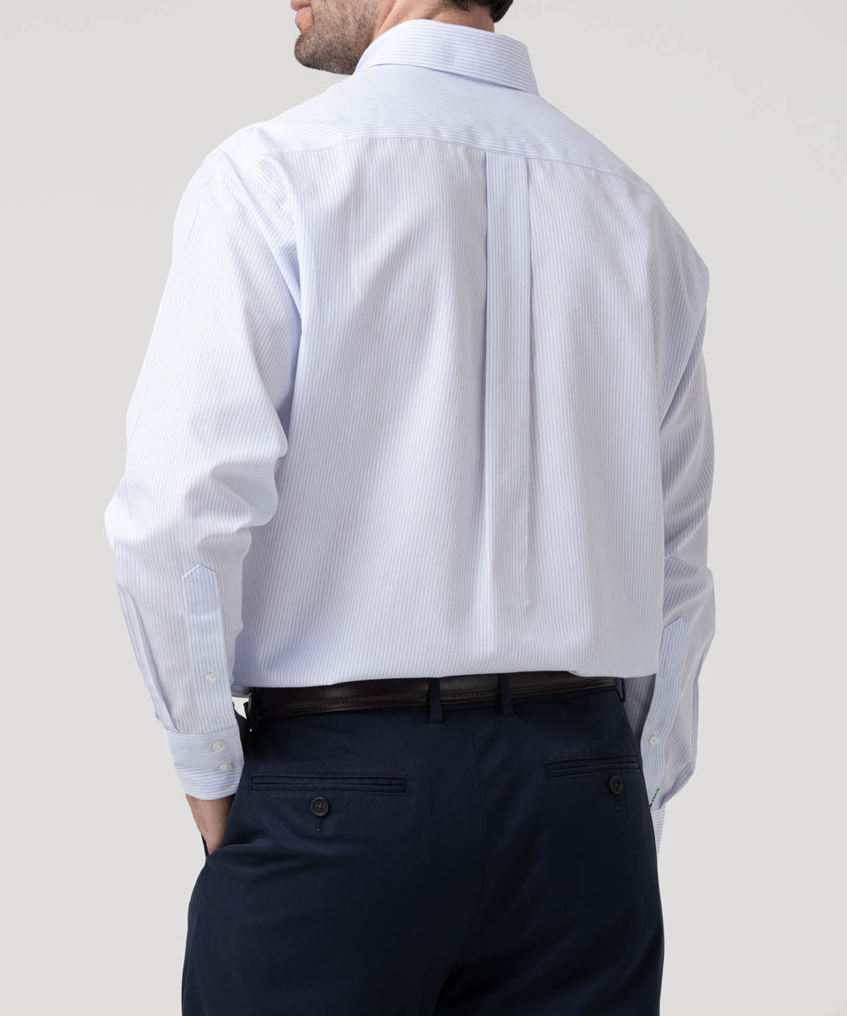 Camisa Algodón Hombre Wf Pb Celeste Rayas Rockford