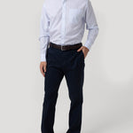 Camisa Algodón Hombre Wf Pb Celeste Rayas Rockford