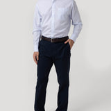 Camisa Algodón Hombre Wf Pb Celeste Rayas Rockford