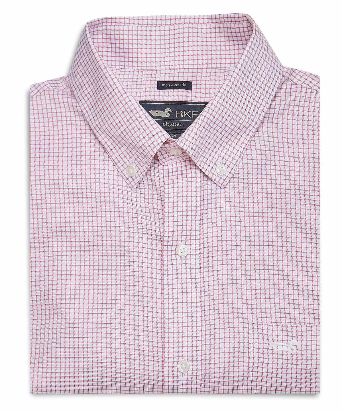 Camisa Algodón Hombre Wf Pb Rojo Cuadrillé Rockford