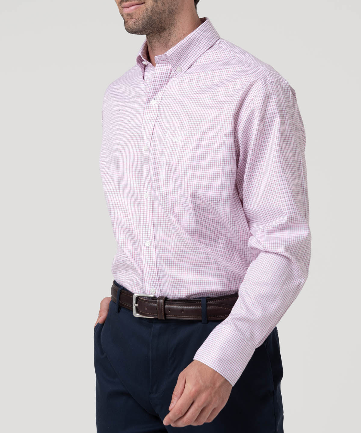 Camisa Algodón Hombre Wf Pb Rojo Cuadrillé Rockford