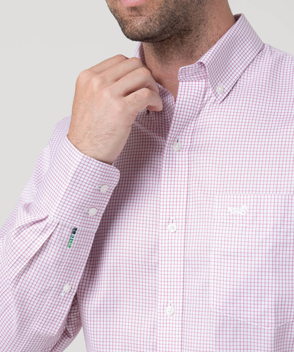 Camisa Algodón Hombre Wf Pb Rojo Cuadrillé Rockford