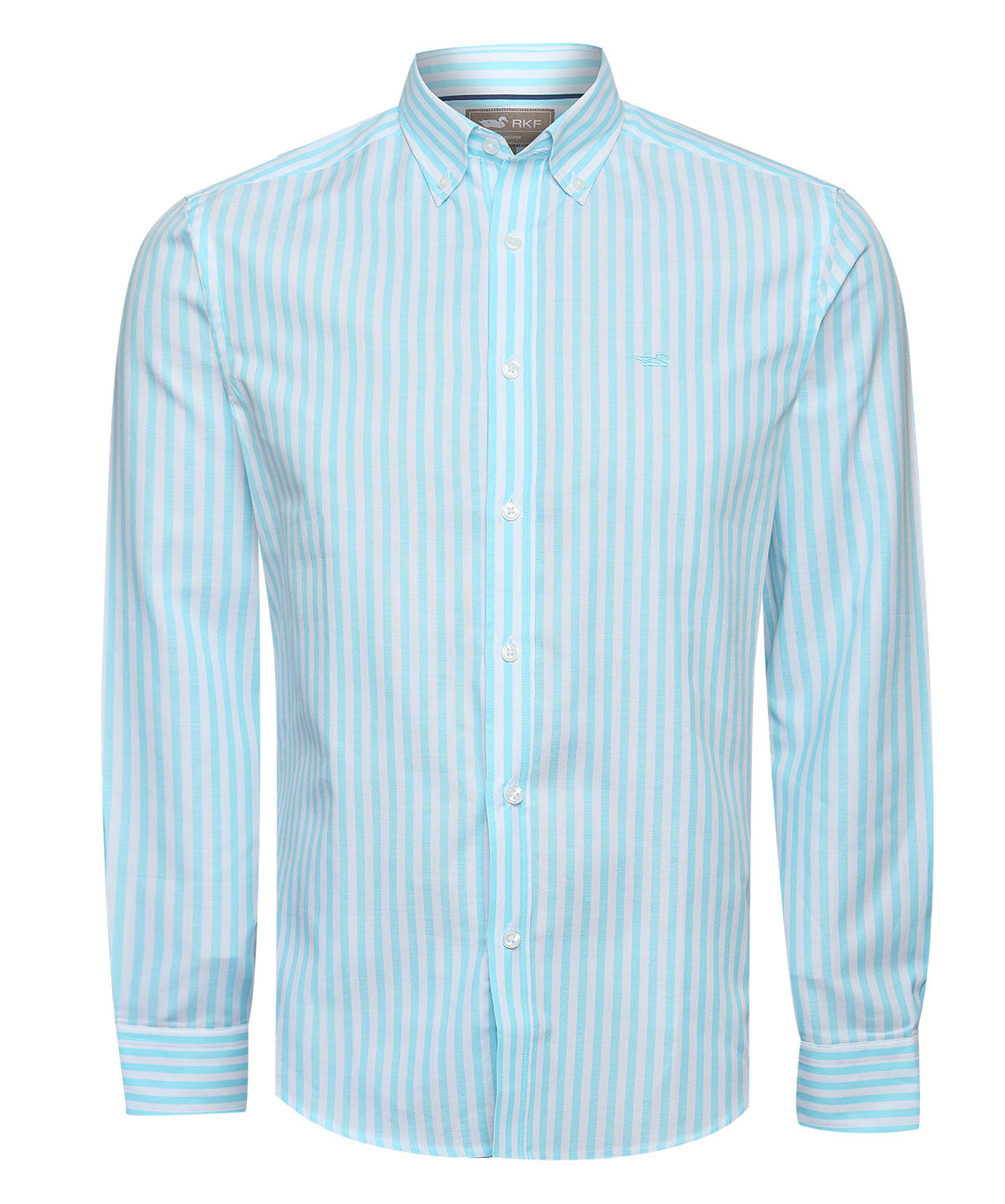 Camisa Algodón Hombre Lain Celeste Rayas Rockford