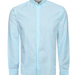 Camisa Algodón Hombre Lain Celeste Rayas Rockford