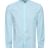 Camisa Algodón Hombre Lain Celeste Rayas Rockford