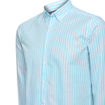 Camisa Algodón Hombre Lain Celeste Rayas Rockford