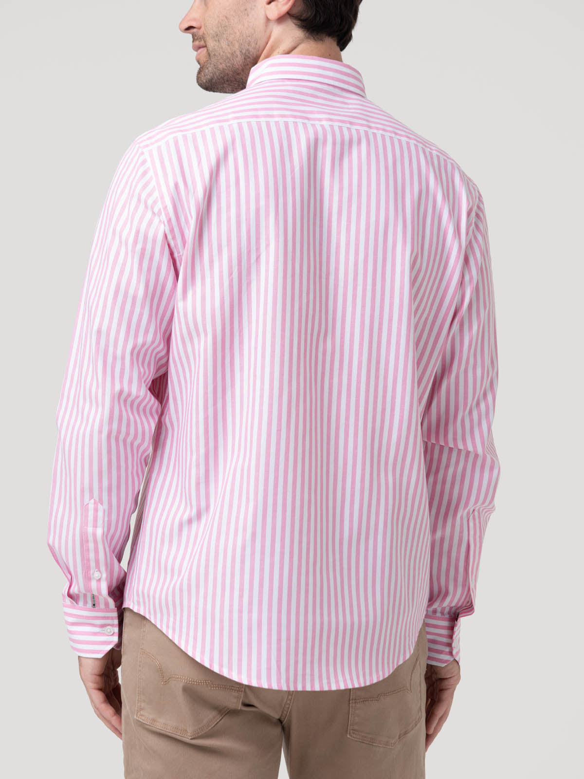 Camisa Algodón Hombre Lain Rosado Rayas Rockford