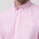 Camisa Algodón Hombre Lain Rosado Rayas Rockford