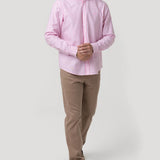 Camisa Algodón Hombre Lain Rosado Rayas Rockford