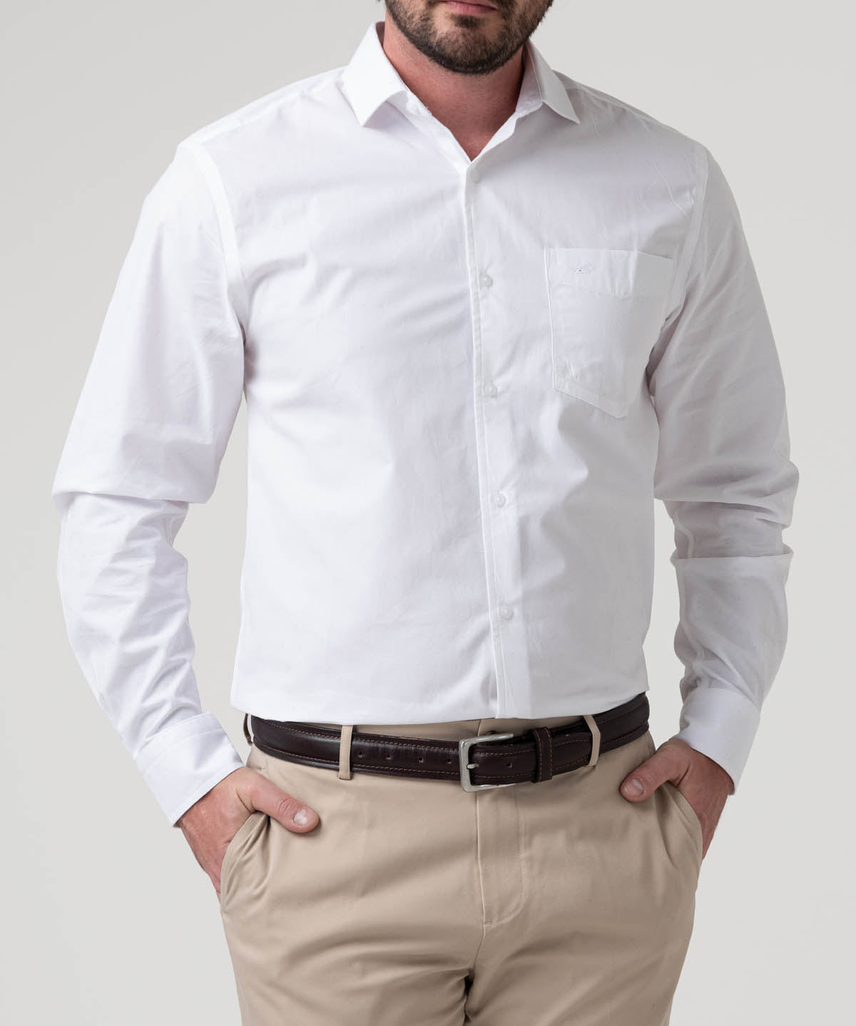 Camisa Algodón Hombre Easysolid Blanco Rockford