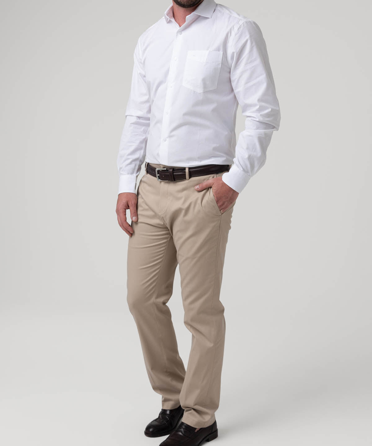 Camisa Algodón Hombre Easysolid Blanco Rockford