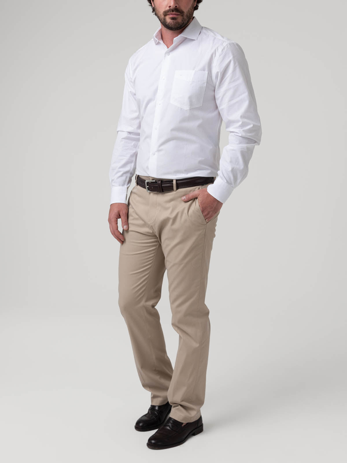 Camisa Algodón Hombre Easysolid Blanco Rockford