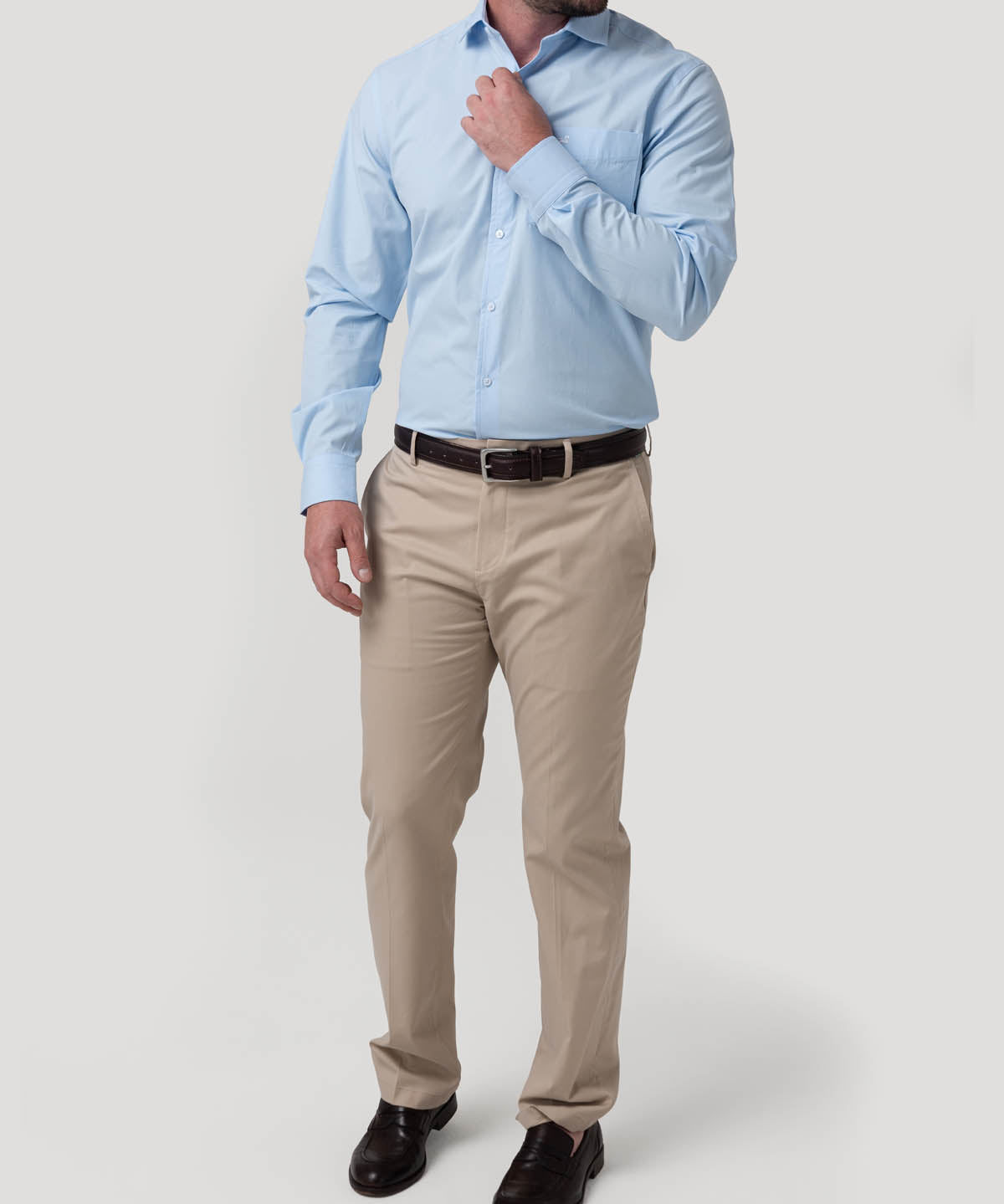 Camisa Algodón Hombre Easysolid Azul Rockford