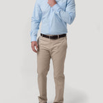 Camisa Algodón Hombre Easysolid Azul Rockford