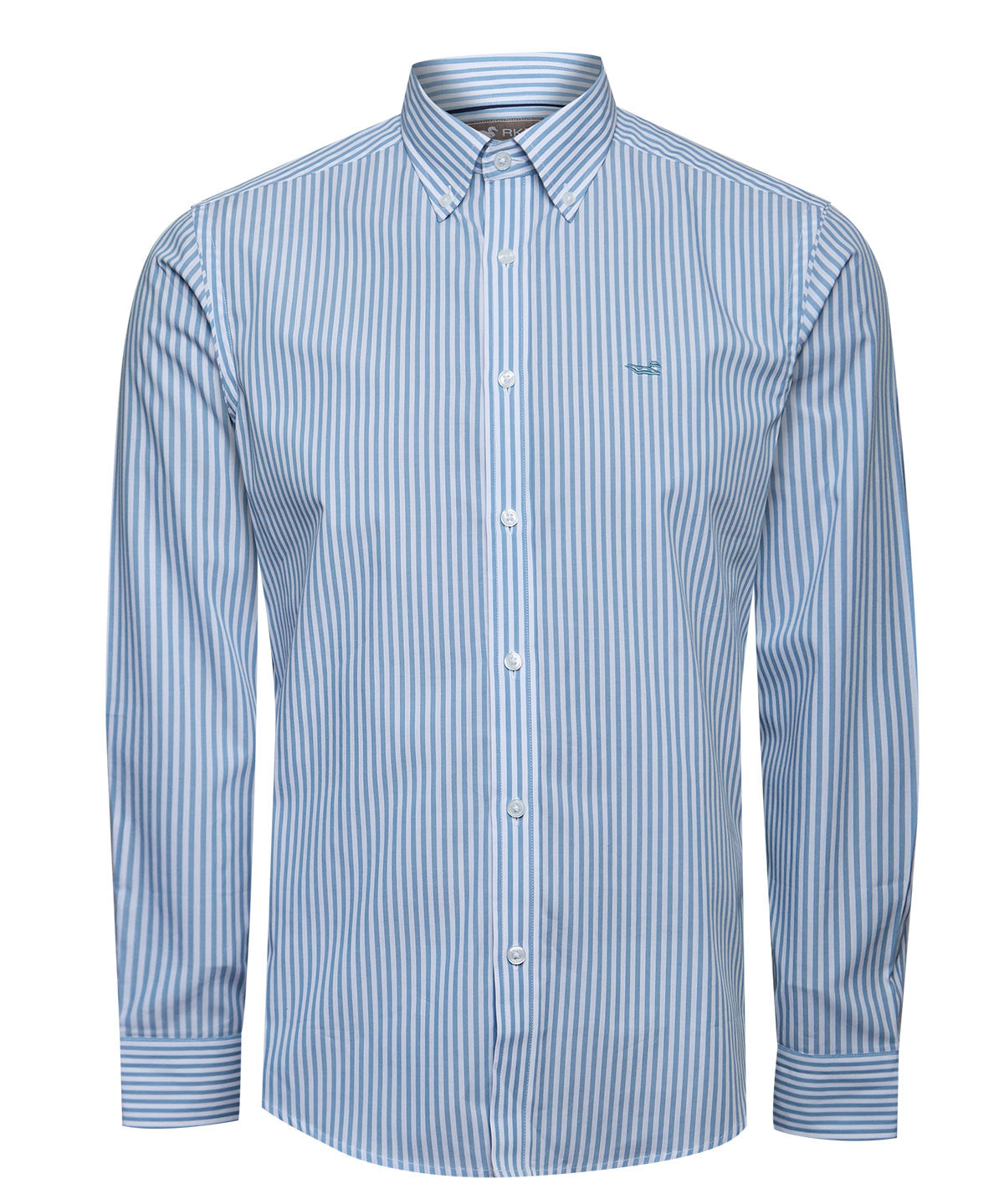 Camisa Algodón Hombre Windsor Celeste Rayas Rockford