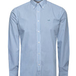 Camisa Algodón Hombre Windsor Celeste Rayas Rockford