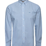 Camisa Algodón Hombre Windsor Celeste Rayas Rockford