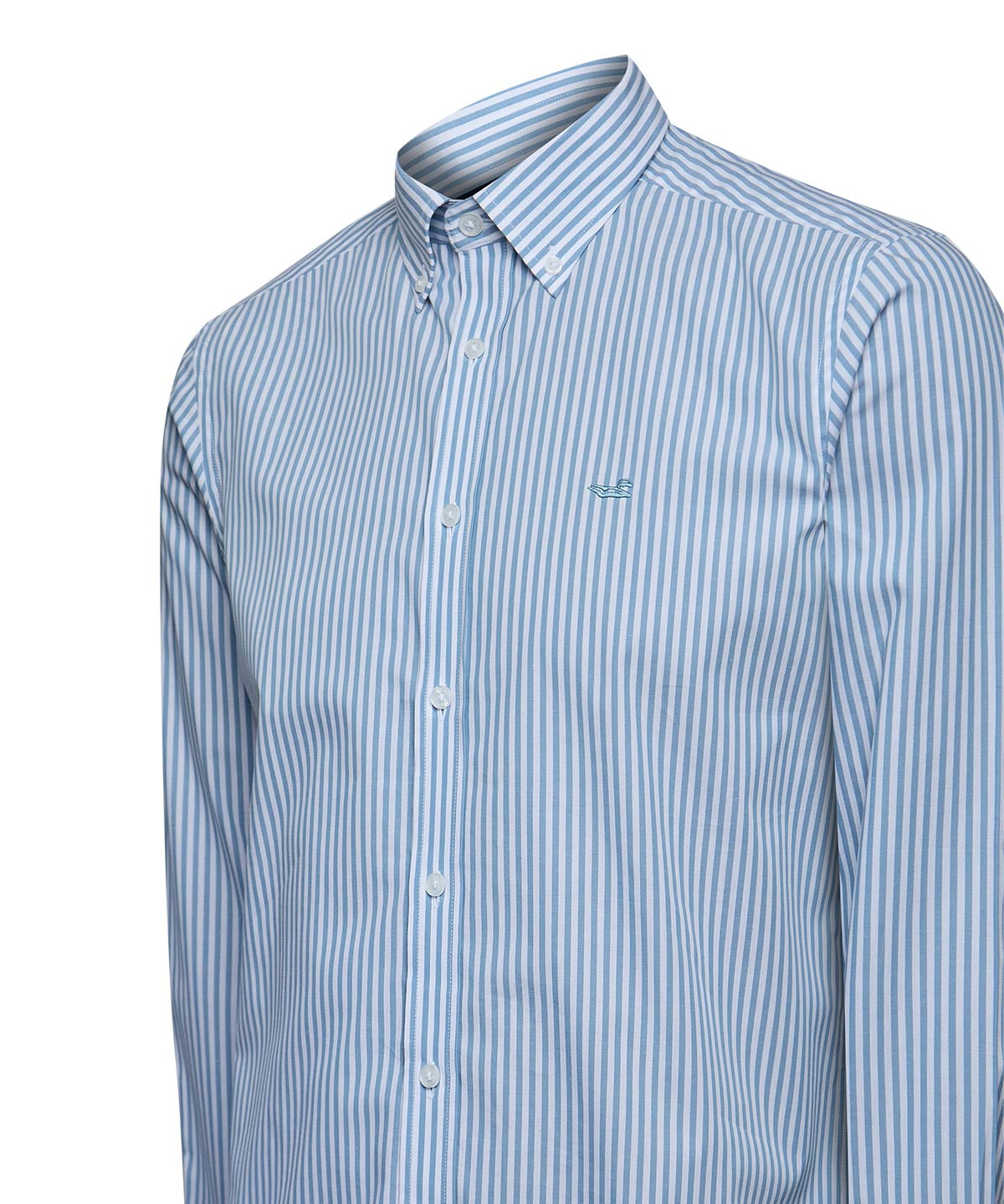 Camisa Algodón Hombre Windsor Celeste Rayas Rockford