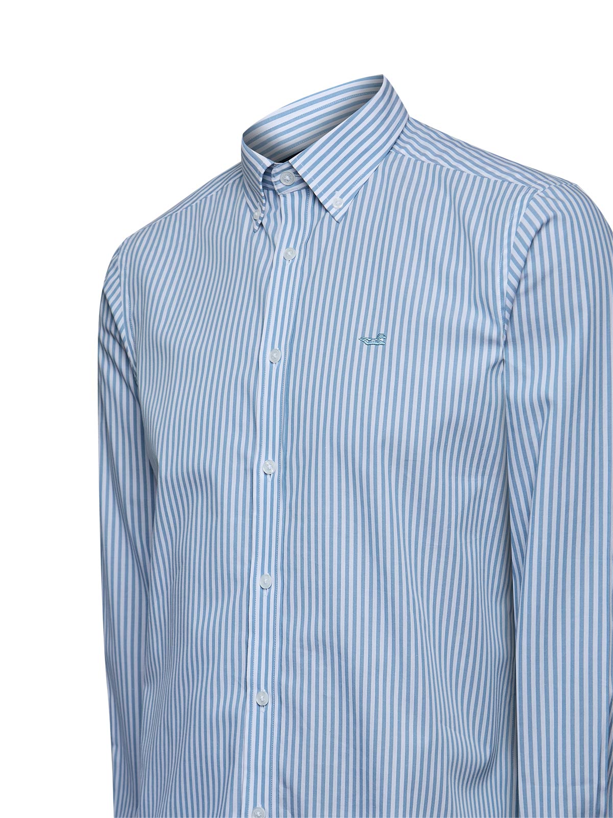 Camisa Algodón Hombre Windsor Celeste Rayas Rockford