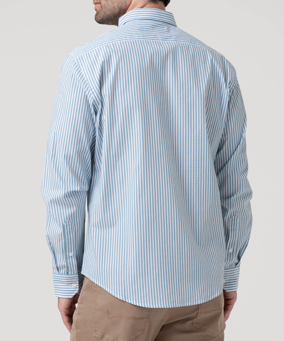 Camisa Algodón Hombre Windsor Celeste Rayas Rockford