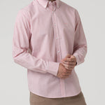 Camisa Algodón Hombre Windsor Rosado Rayas Rockford