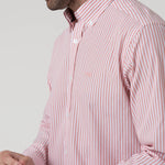 Camisa Algodón Hombre Windsor Rosado Rayas Rockford