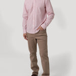 Camisa Algodón Hombre Windsor Rosado Rayas Rockford