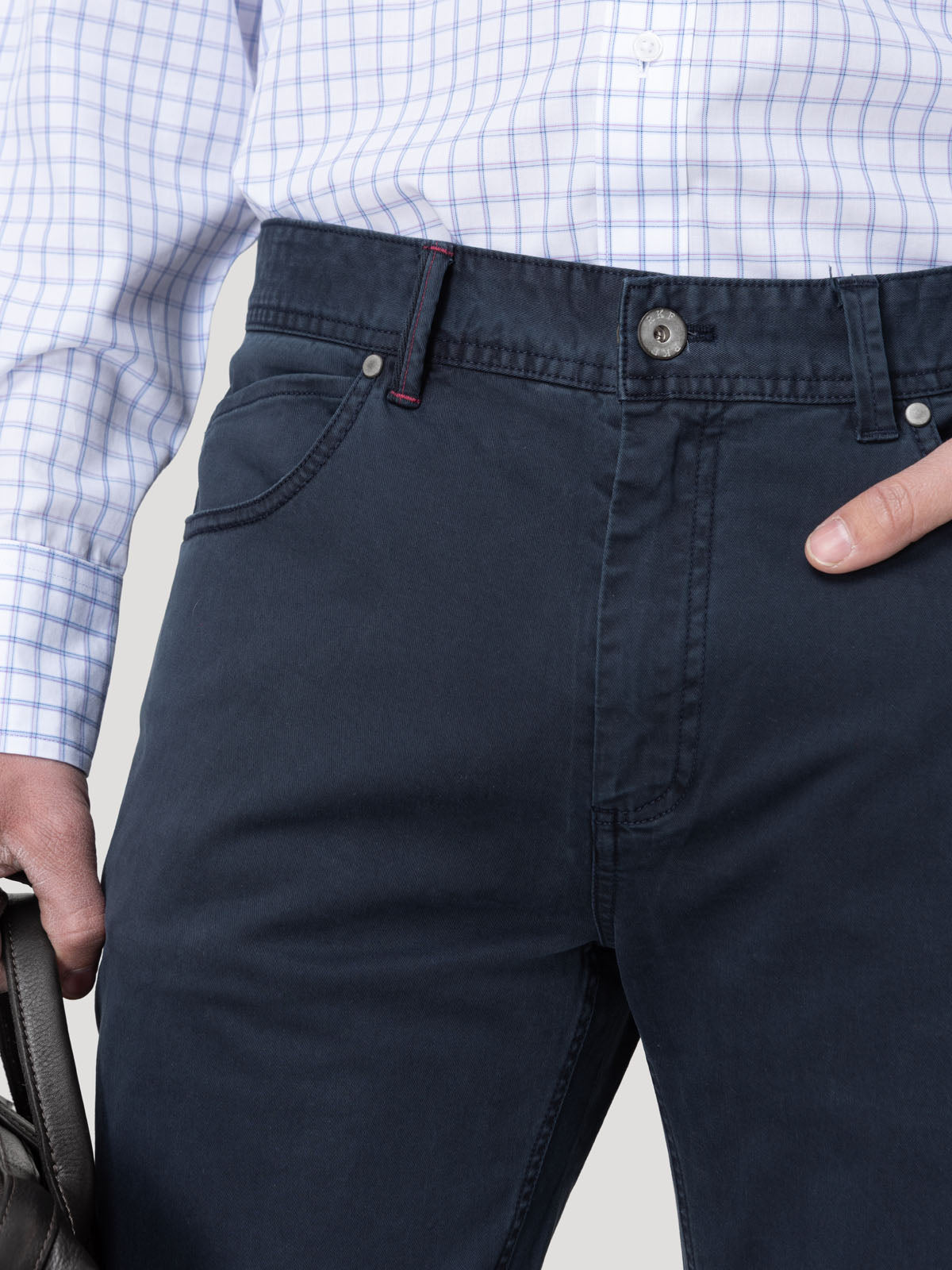 Pantalón Algodón Hombre Five Azul Rockford