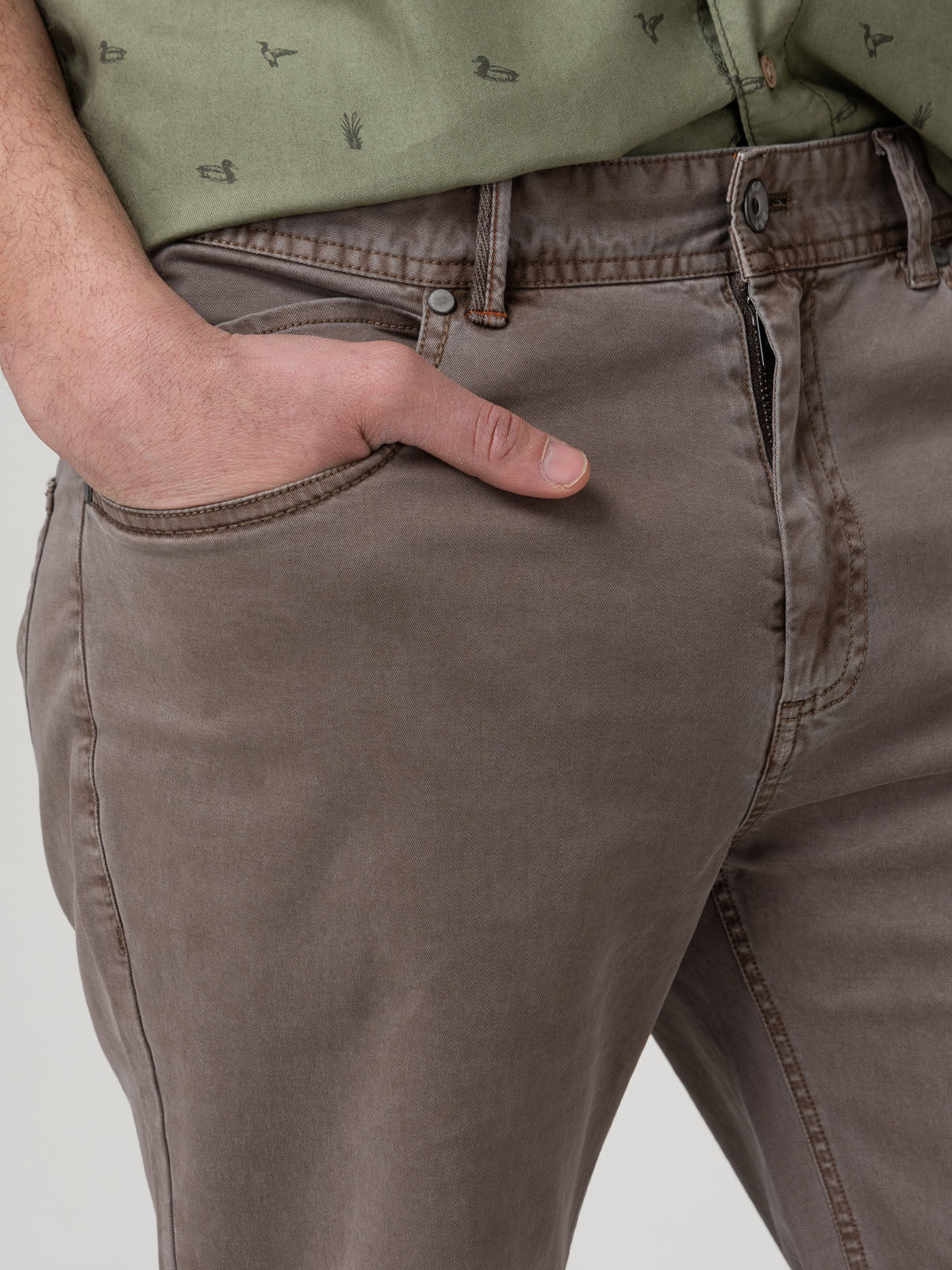 Pantalón Algodón Hombre Five Café Rockford