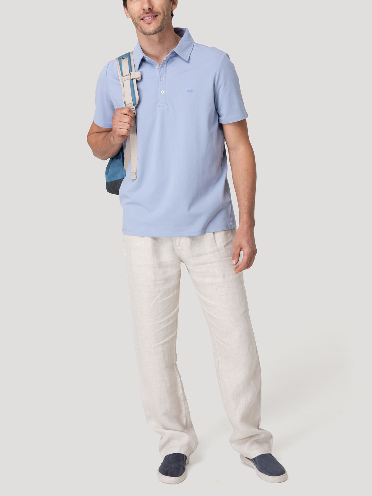 Polera Algodón Hombre Padua Celeste Rockford