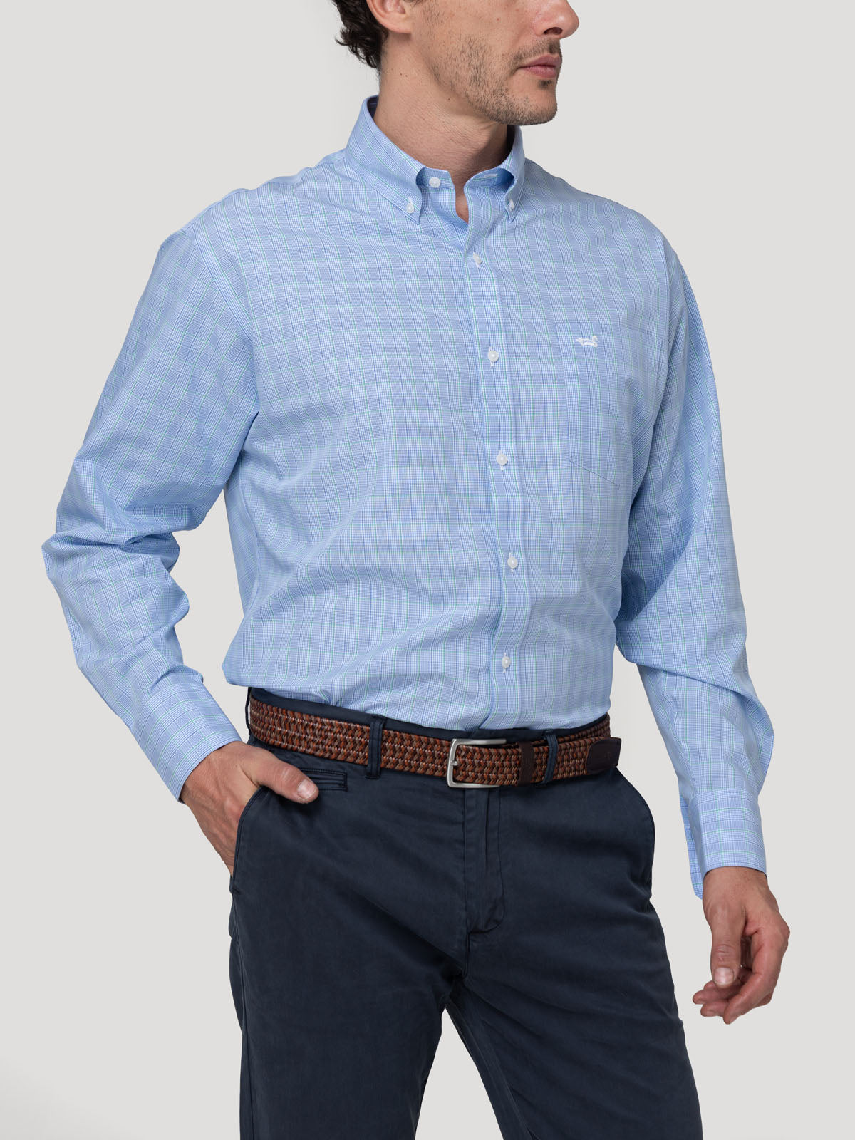 Camisa Cuello Button-Down Hombre Wf Pb Verde Rockford