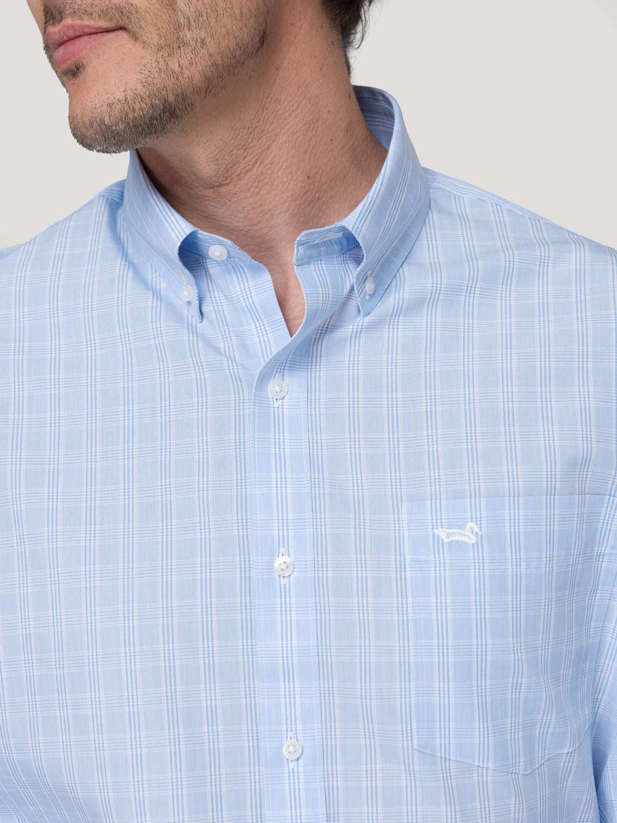 Camisa Cuello Button-Down Hombre Wf Pb Azul Rockford