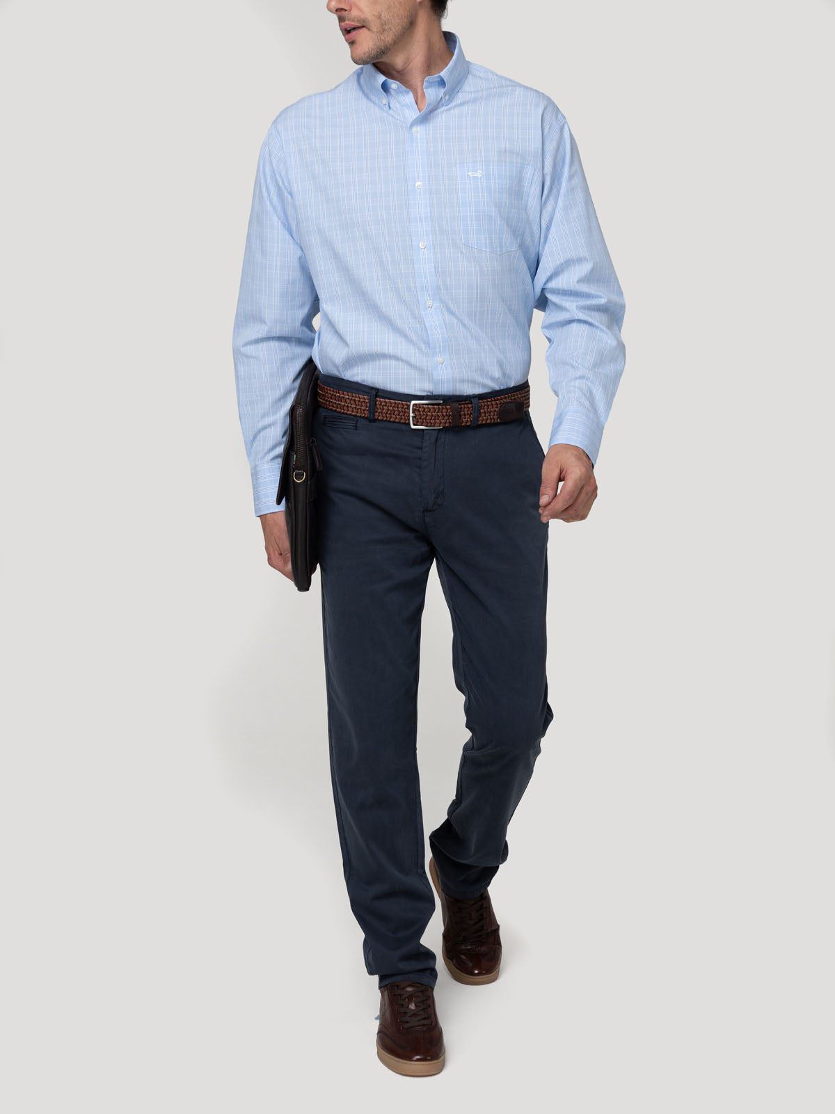 Camisa Cuello Button-Down Hombre Wf Pb Azul Rockford