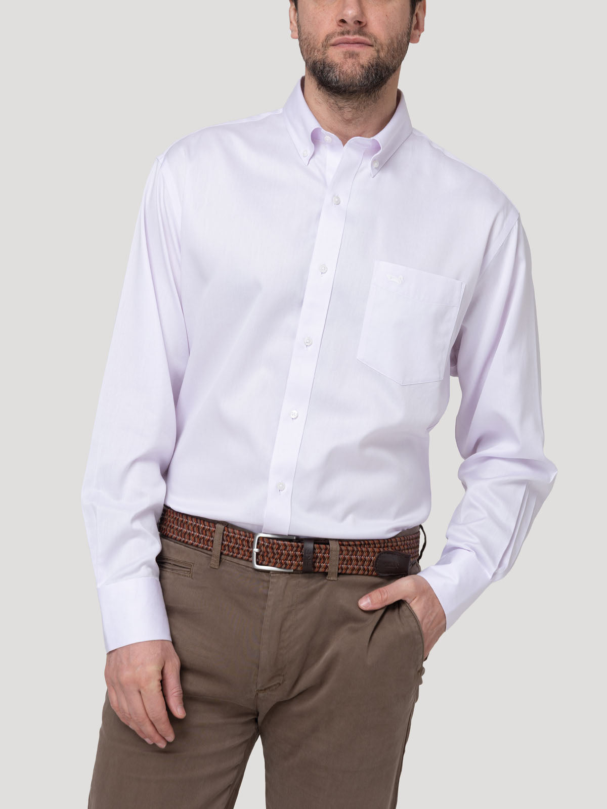 Camisa Cuello Button-Down Hombre Wf Pb Lila Rockford
