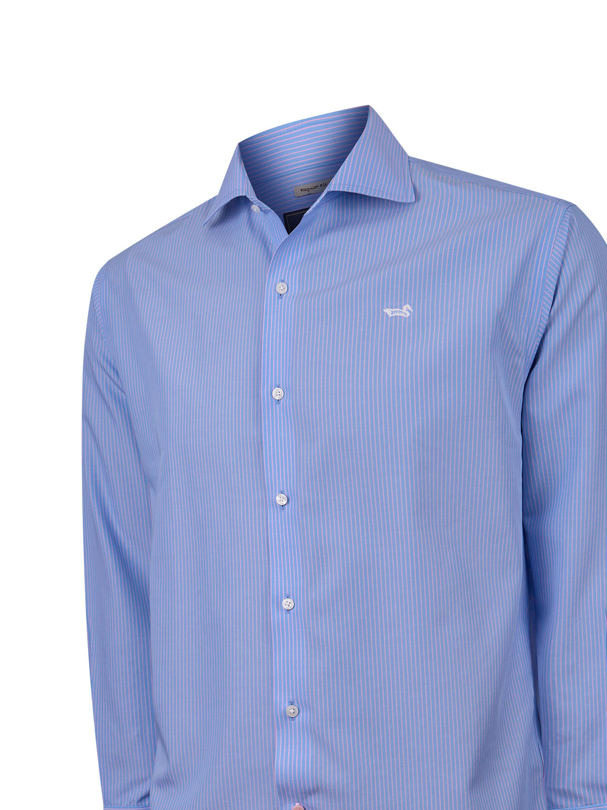 Camisa Cuello Italiano Hombre Wf Pc Azul Rockford