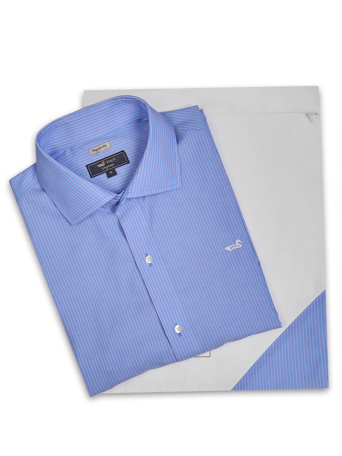 Camisa Cuello Italiano Hombre Wf Pc Azul Rockford