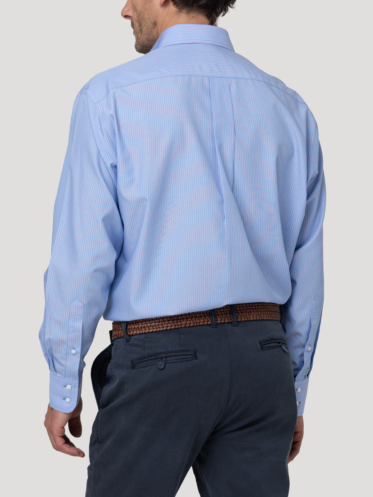 Camisa Cuello Italiano Hombre Wf Pc Azul Rockford