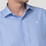 Camisa Cuello Italiano Hombre Wf Pc Azul Rockford