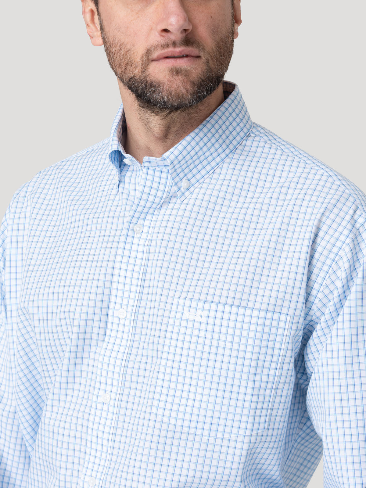 Camisa Cuello Button-Down Hombre Wf Pb Celeste Rockford