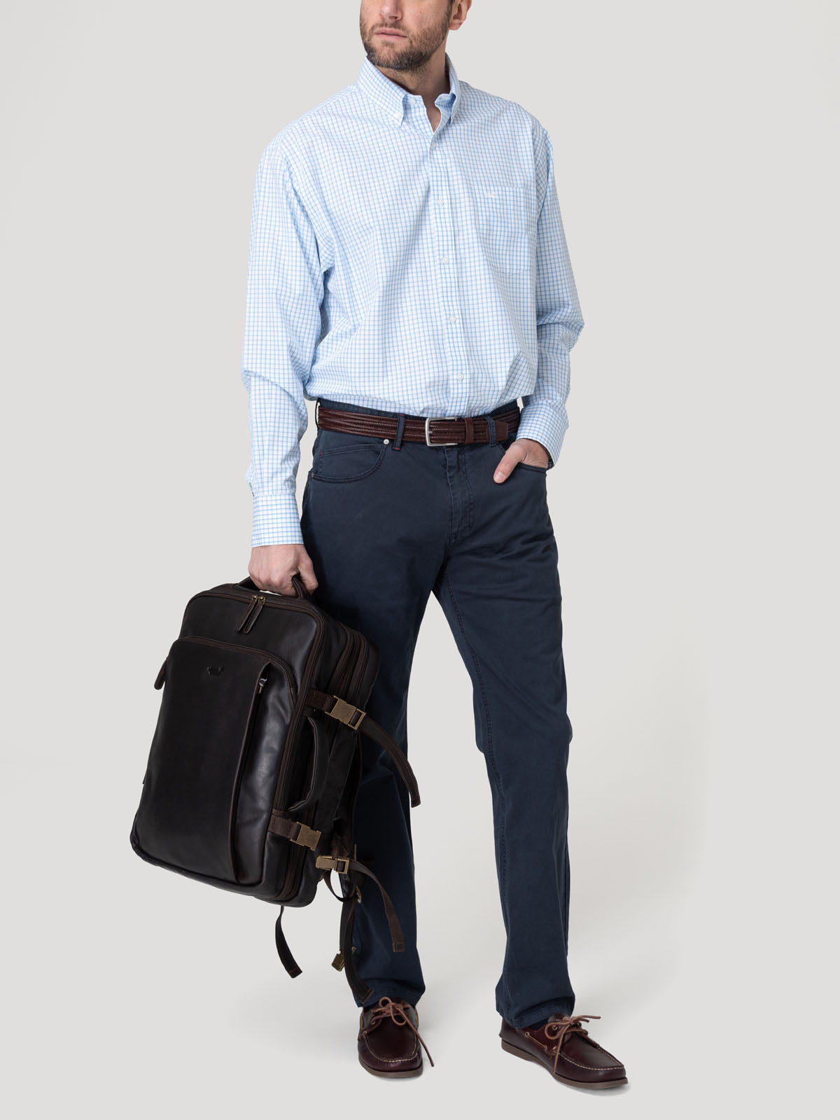 Camisa Cuello Button-Down Hombre Wf Pb Celeste Rockford
